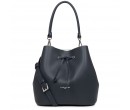 SAC SCEAU EPAULE LANCASTER PUR & ELEMENT CITY BLEU FONCE/ARGENT