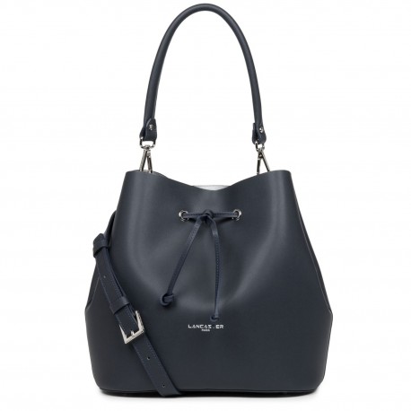 SAC SCEAU EPAULE LANCASTER PUR & ELEMENT CITY BLEU FONCE/ARGENT