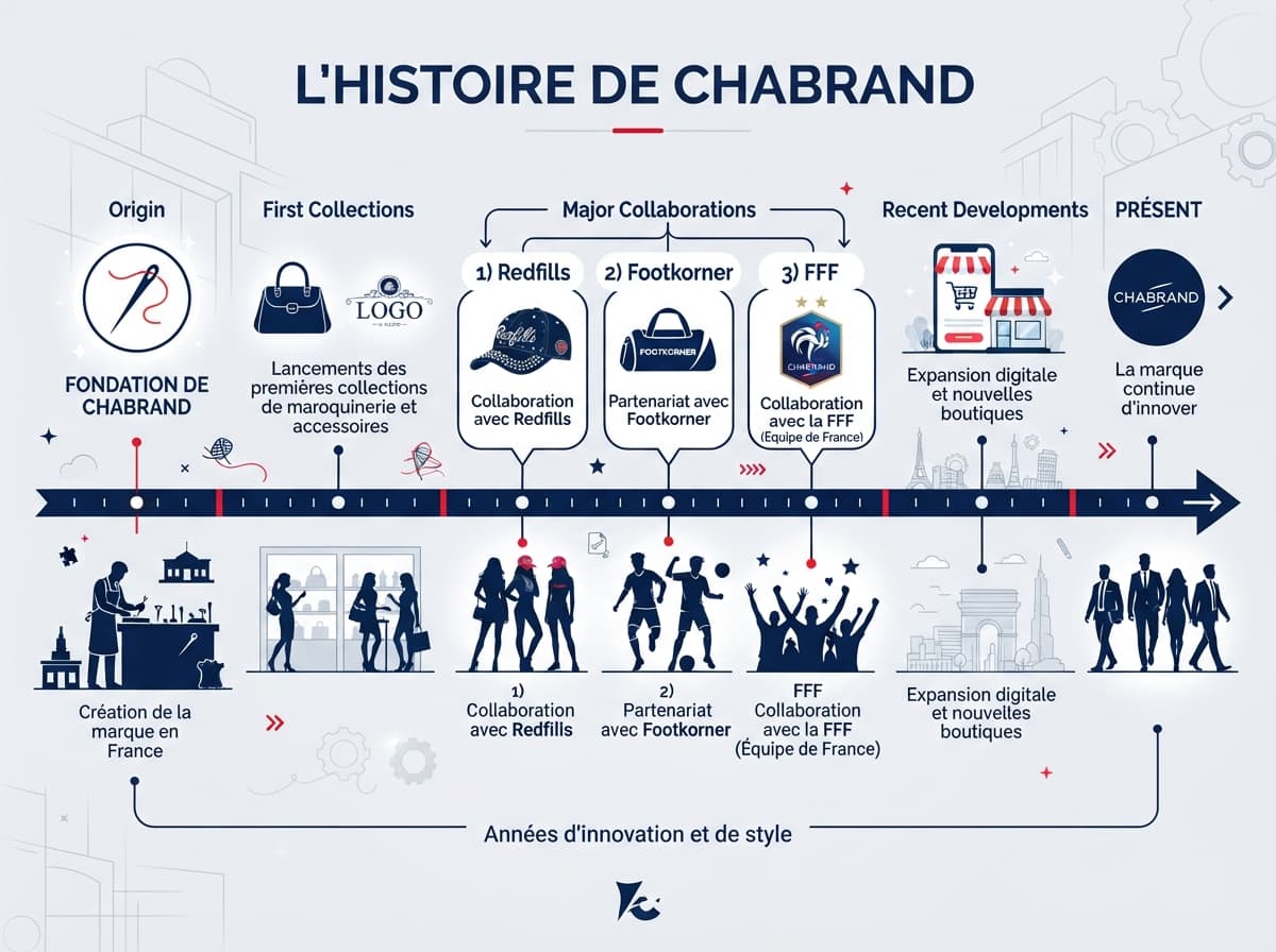 Infographie détaillée présentant une frise chronologique horizontale de l