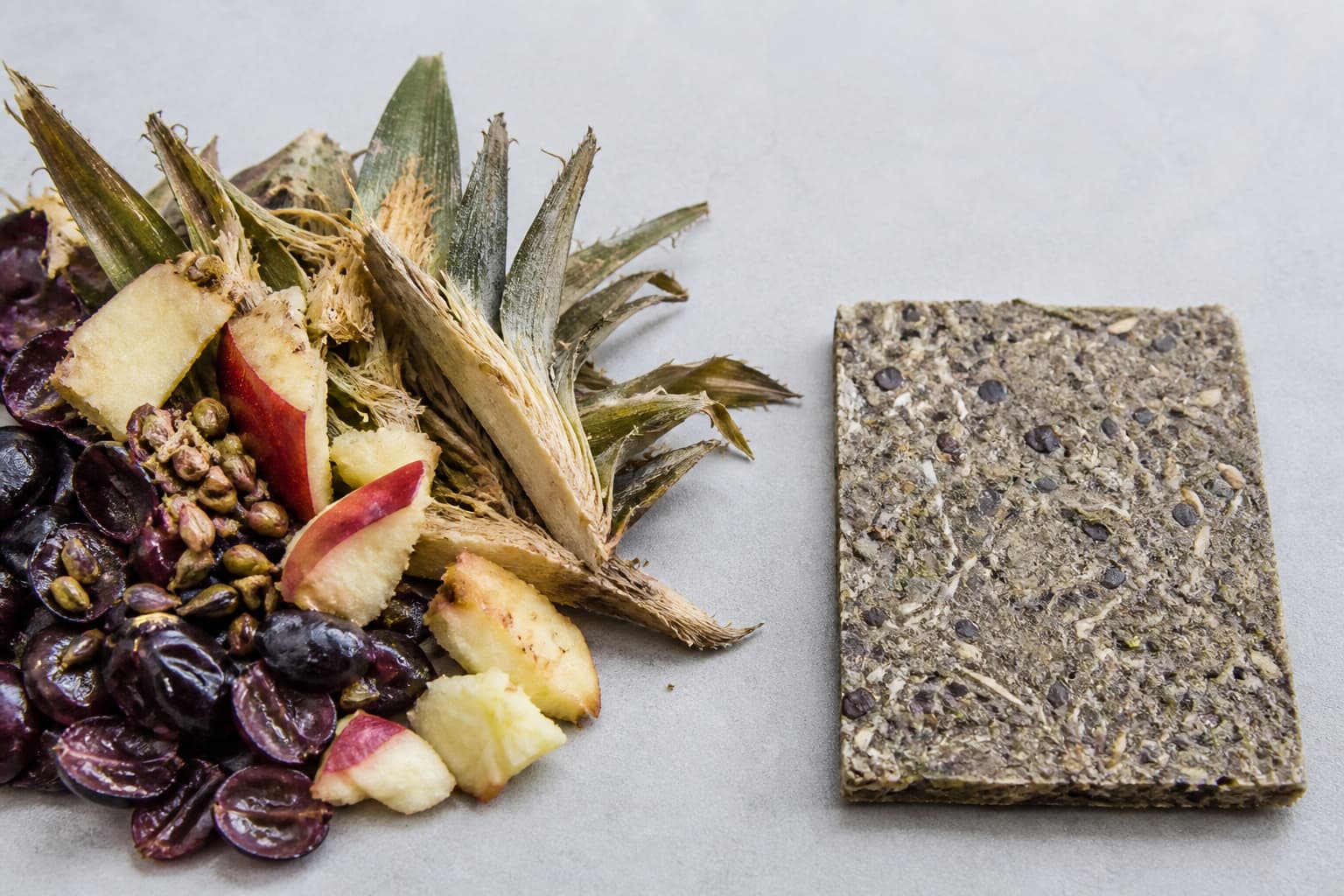 Résidus de raisin, de pomme et de fibres d